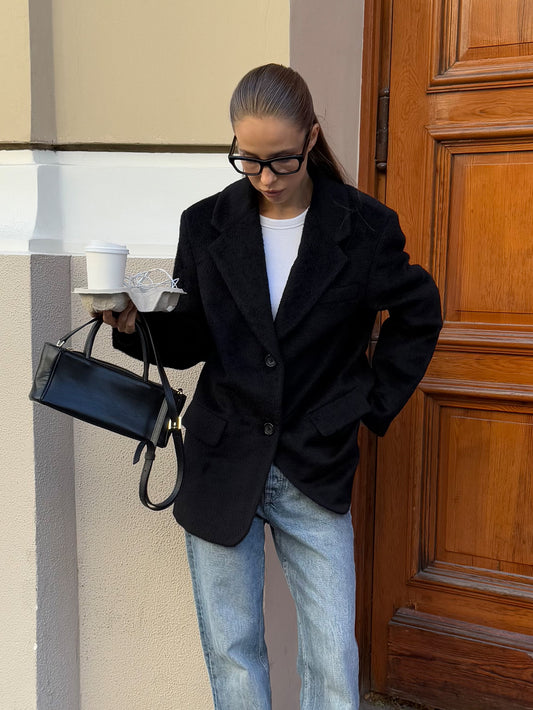 Wool Blazer, Black