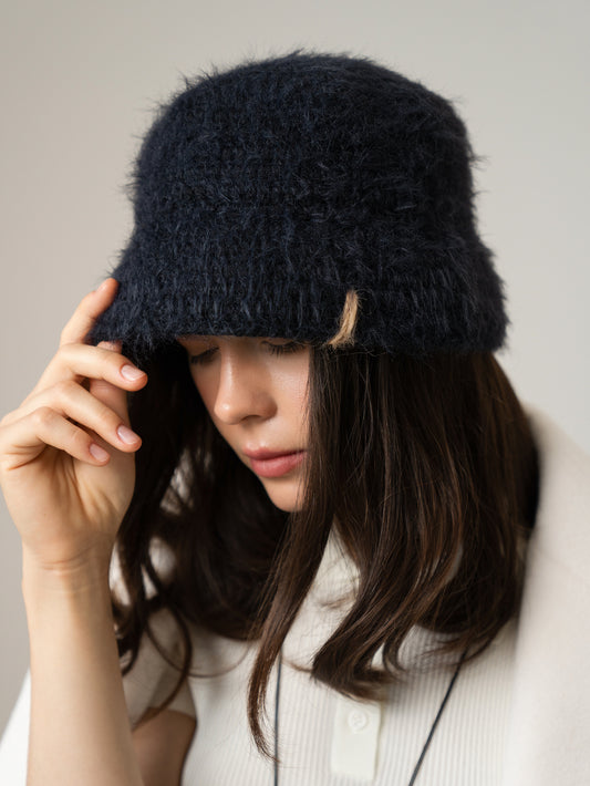 Merino Wool Bucket Hat, Black