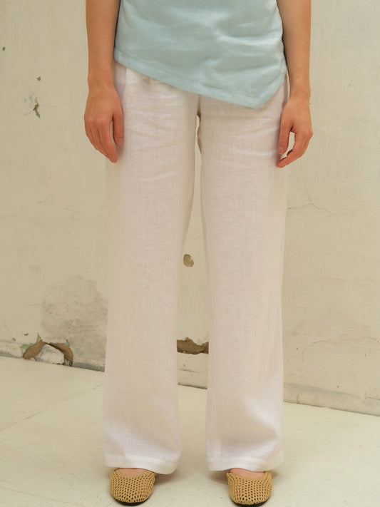 Linen Trousers, White