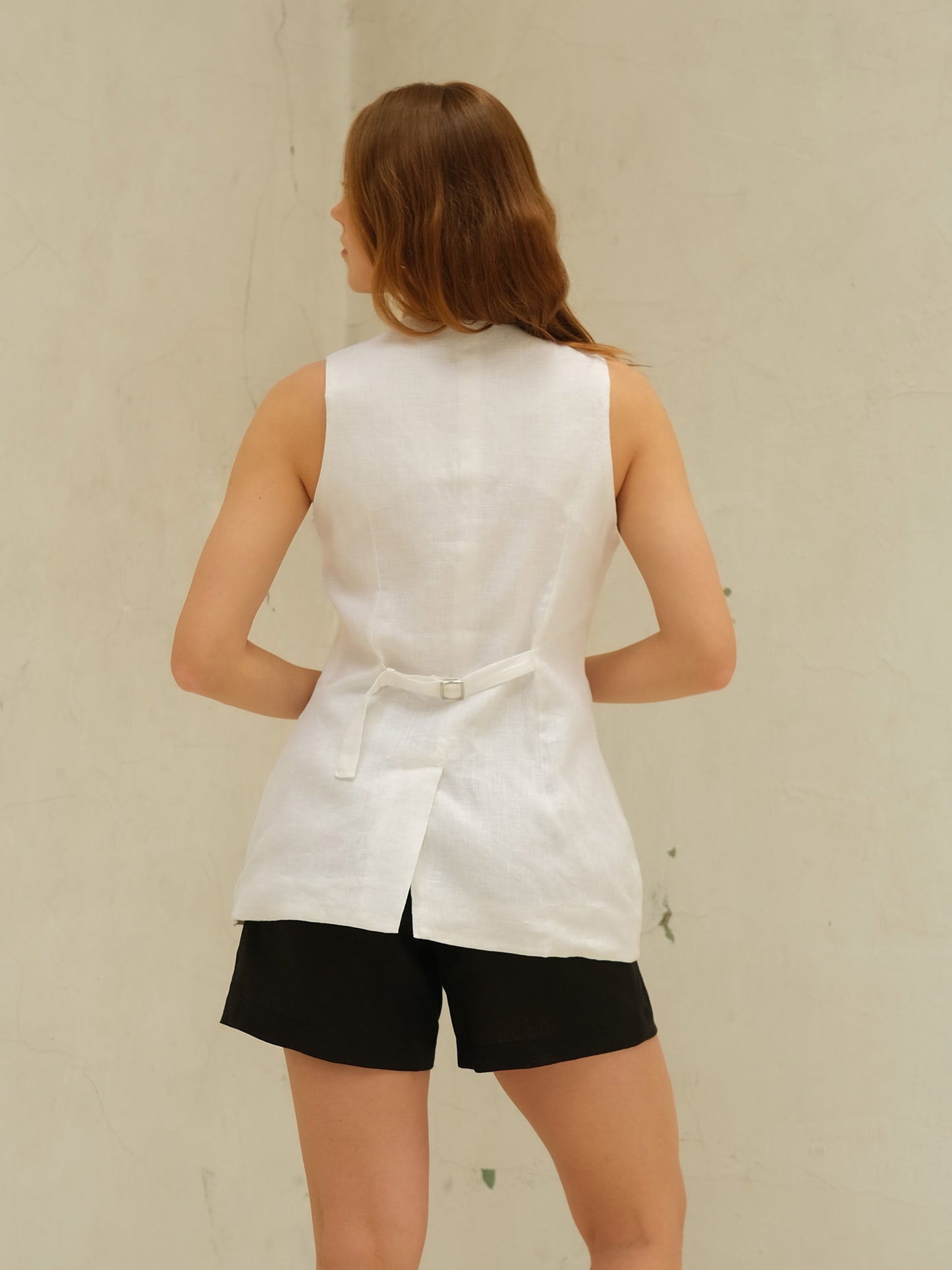 Linen Waistcoat, White