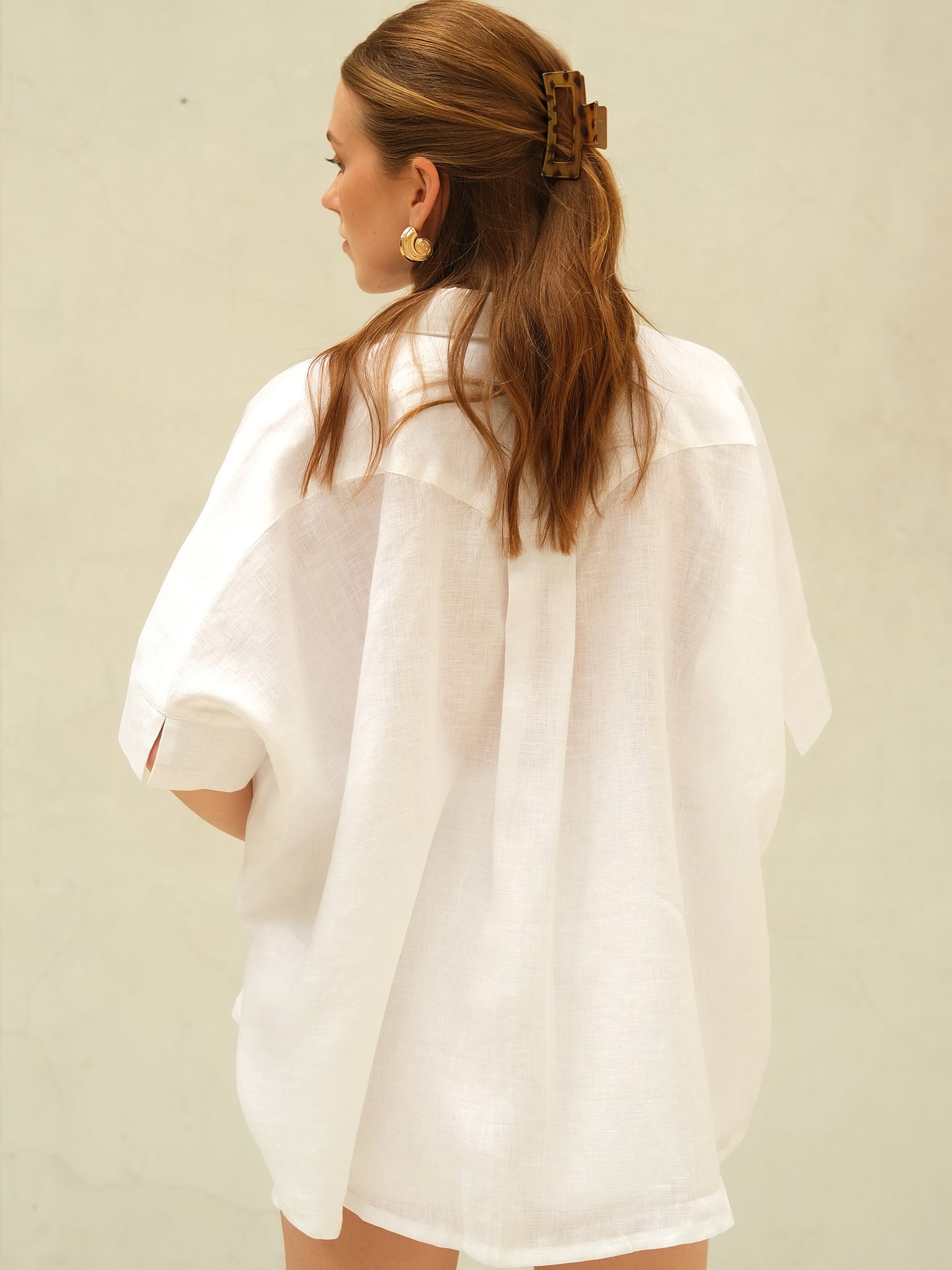 Linen Oversized Shirt, White