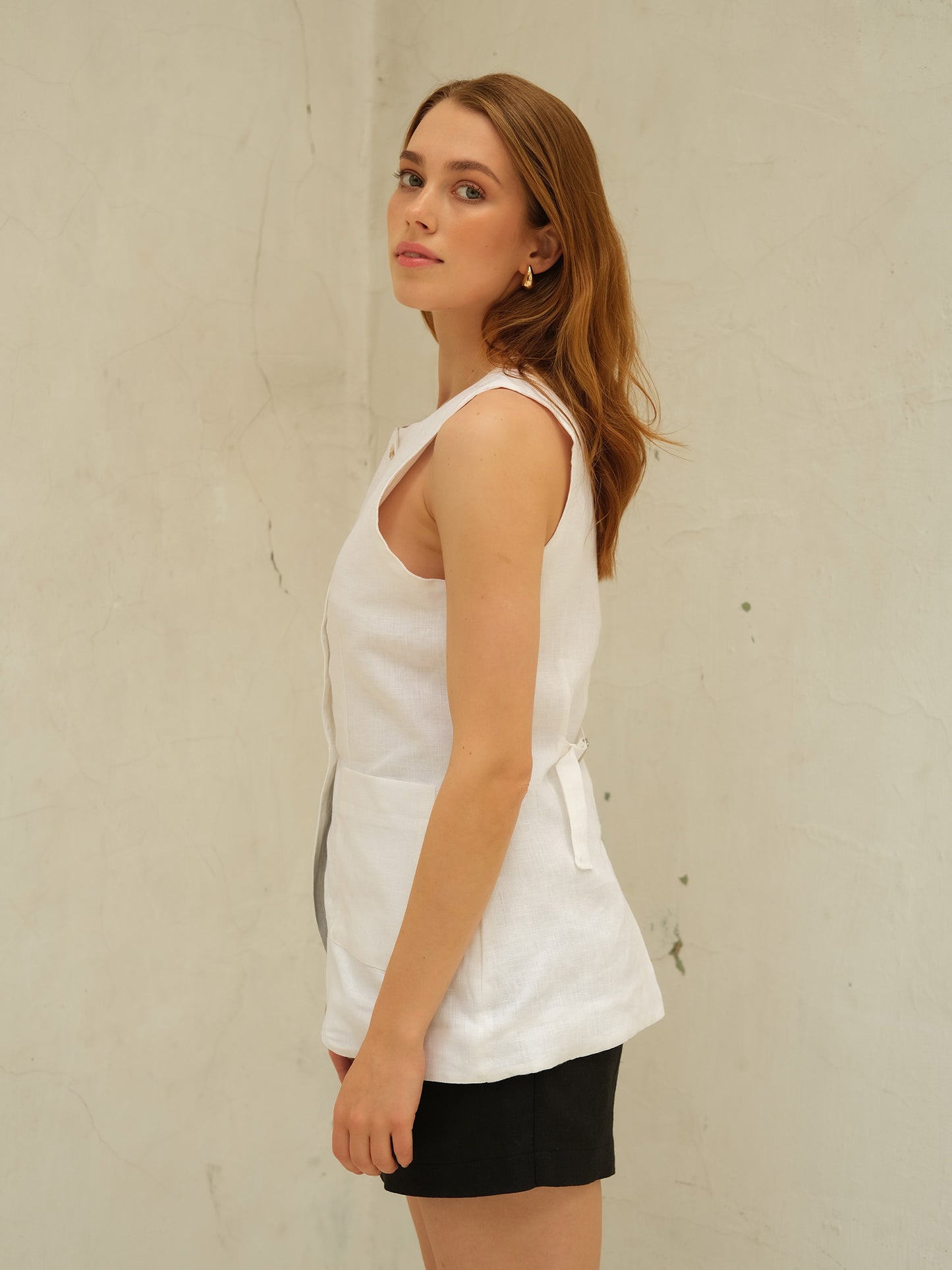 Linen Waistcoat, White