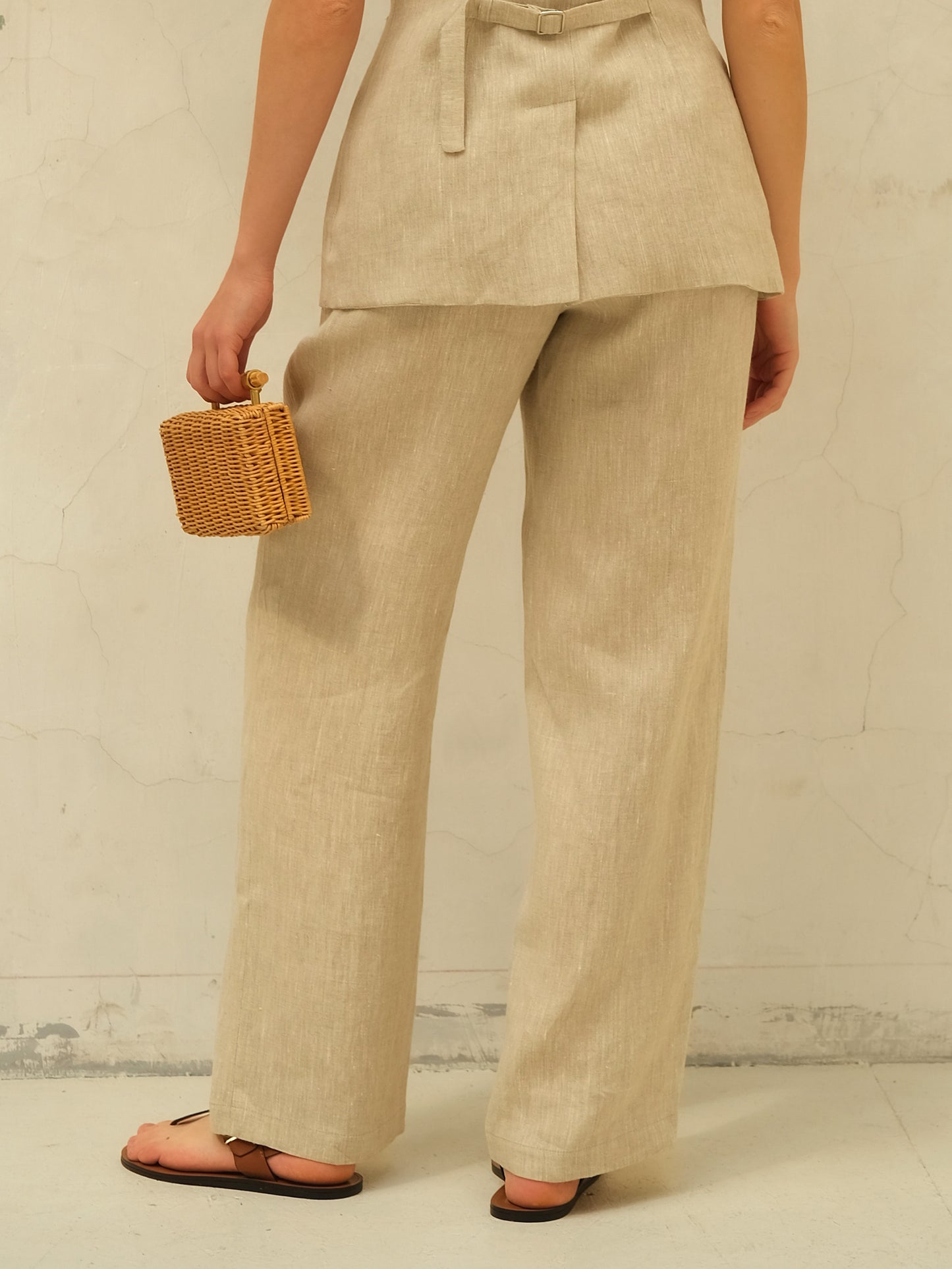 Linen Trousers, Natural Beige