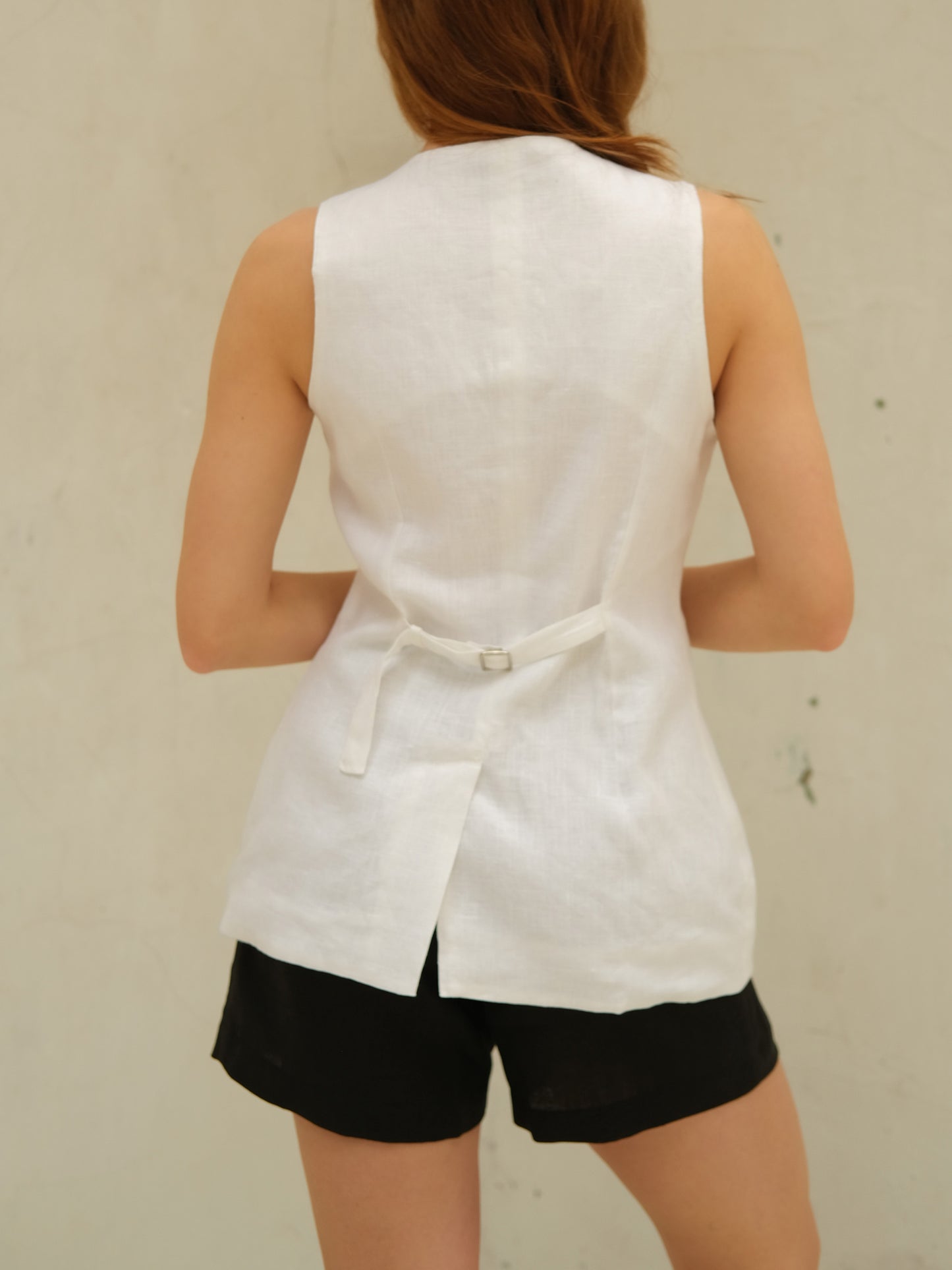 Linen Bermuda Shorts, Black