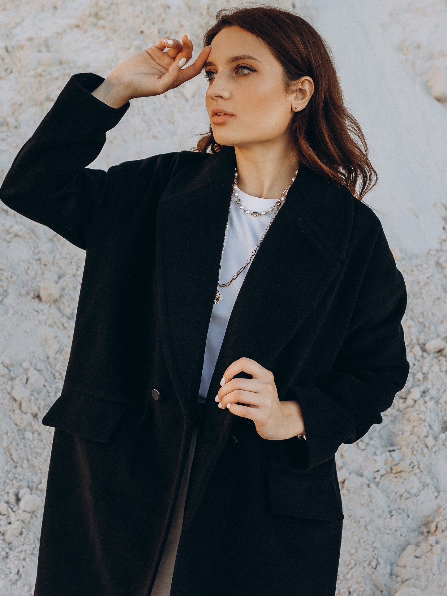 Black Coat with Buttons