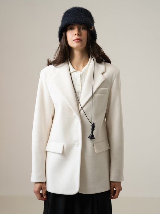 Wool Blazer, Ivory