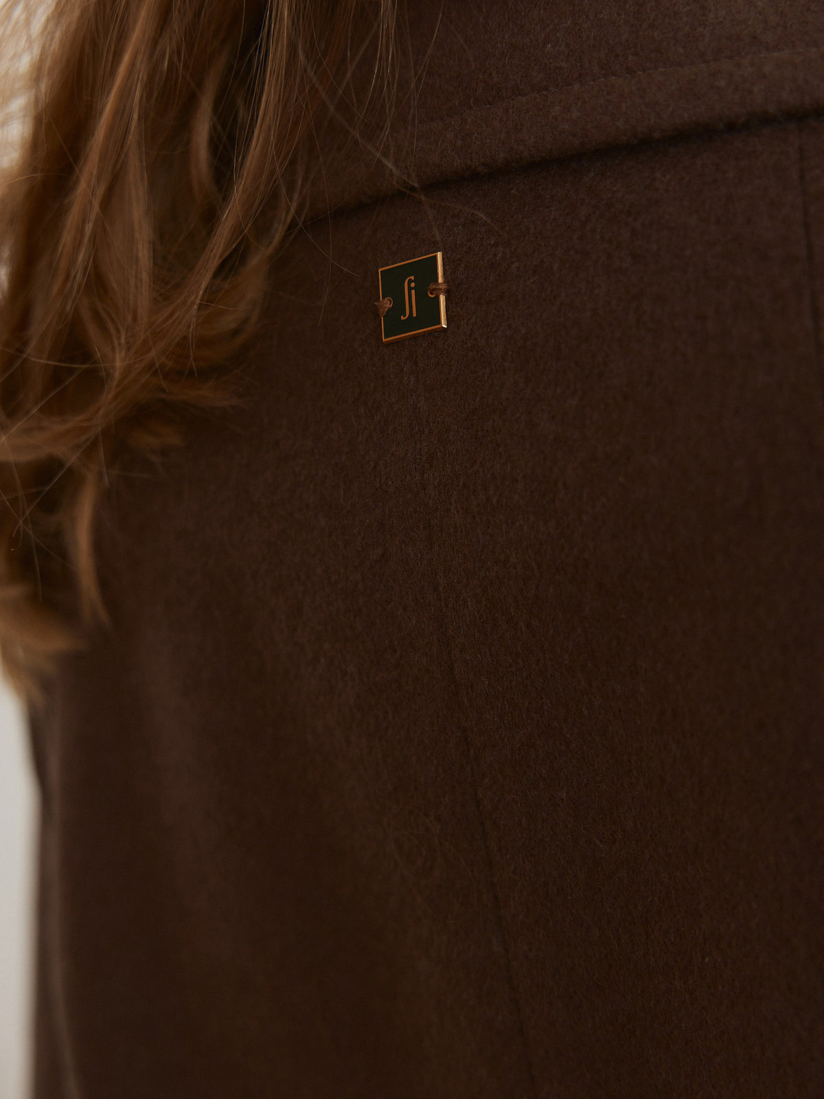 CHÉLIE chocolate brown oversized wool wrap coat