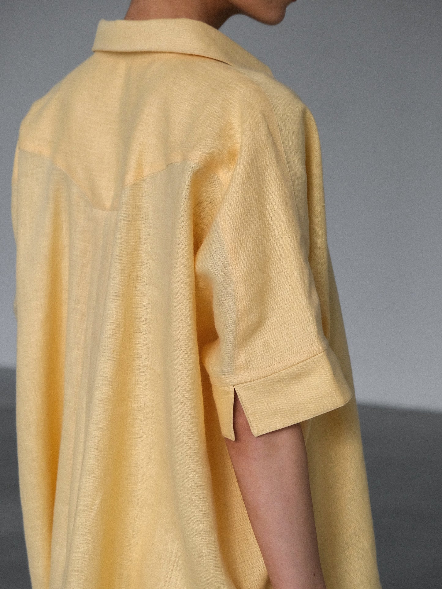 Linen Oversized Shirt, Yellow