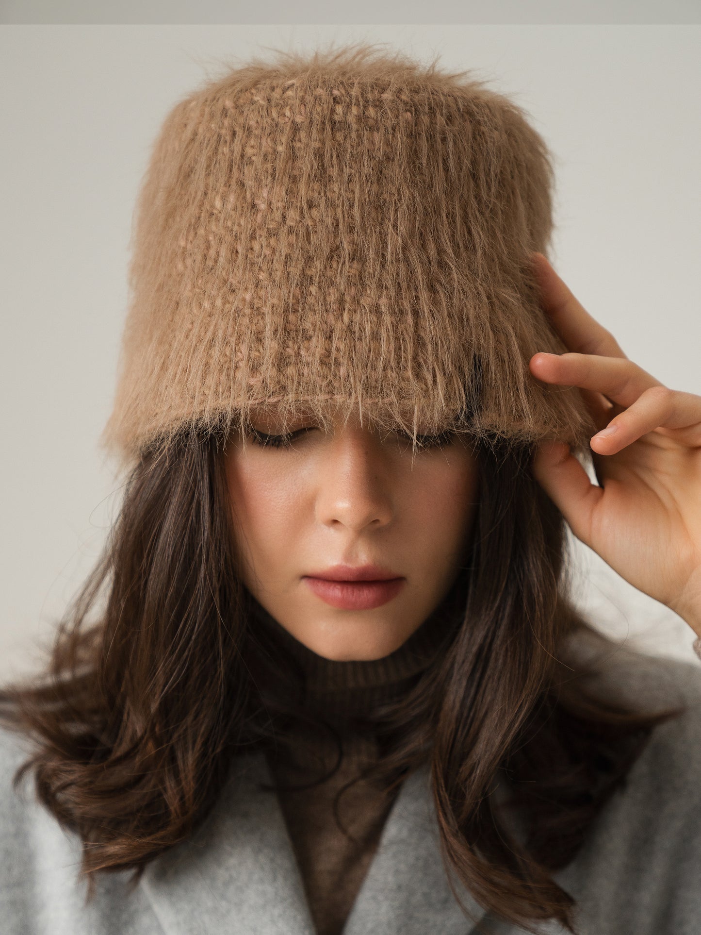 Merino Wool Bucket Hat, Beige