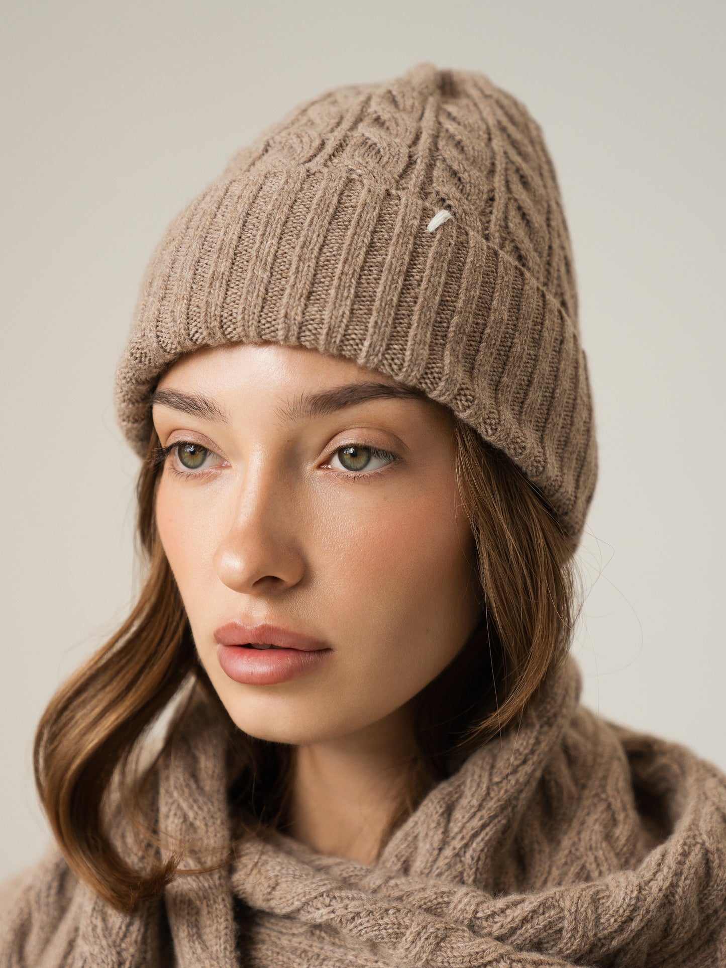 Lambswool Beanie, Beige