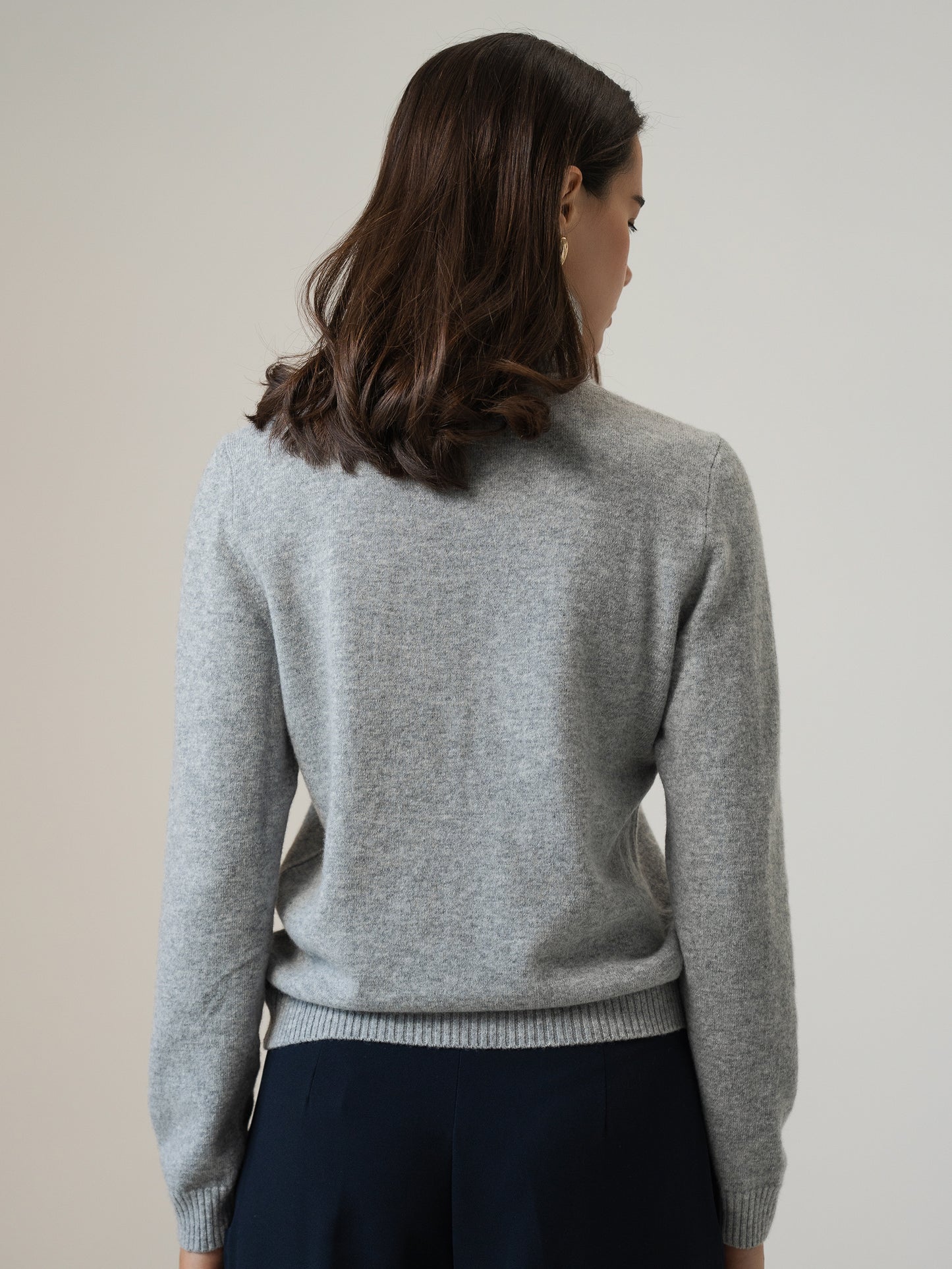 Merino Wool & Cashmere Turtleneck, Grey