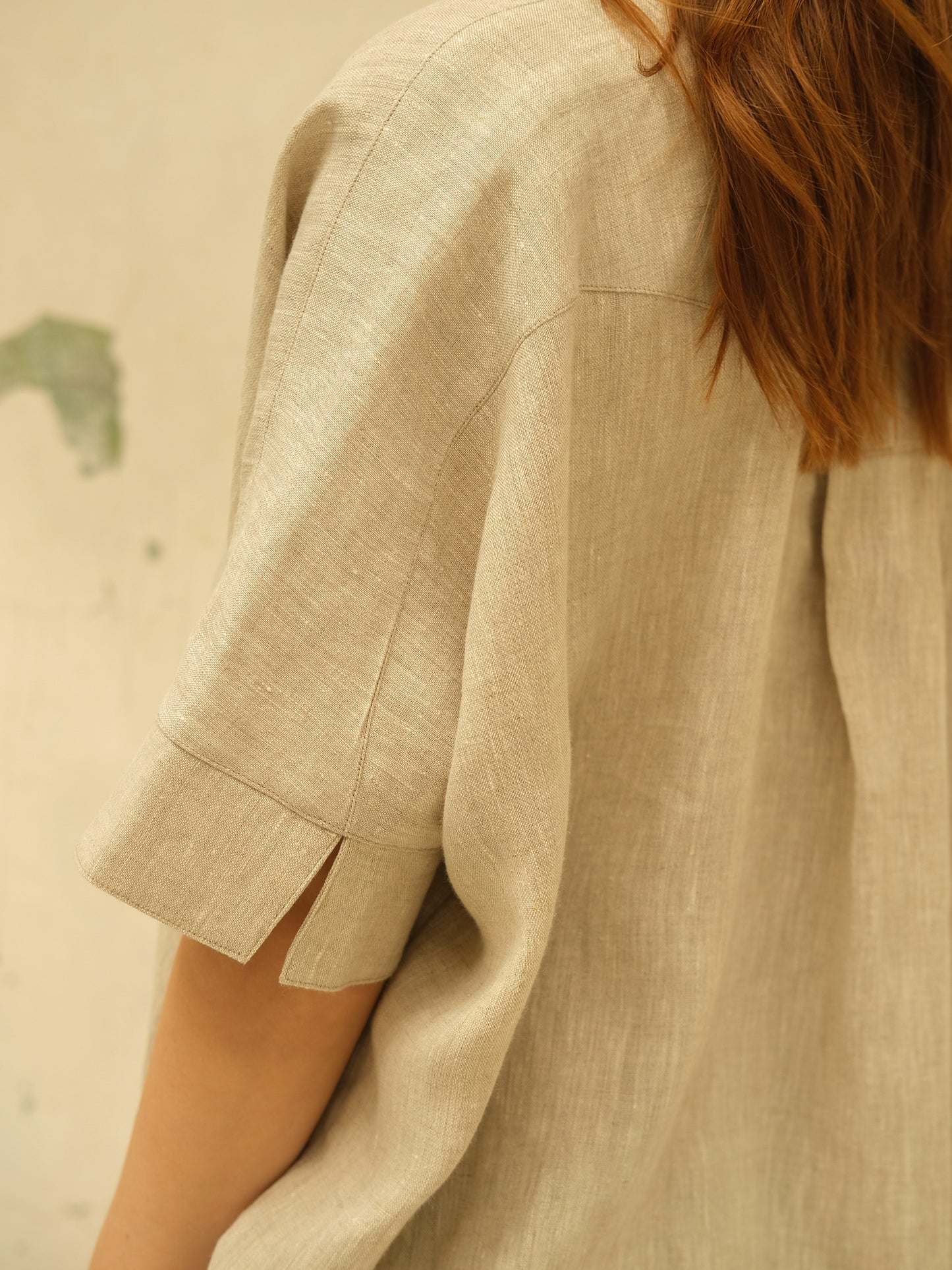 Linen Oversized Shirt, Natural Beige