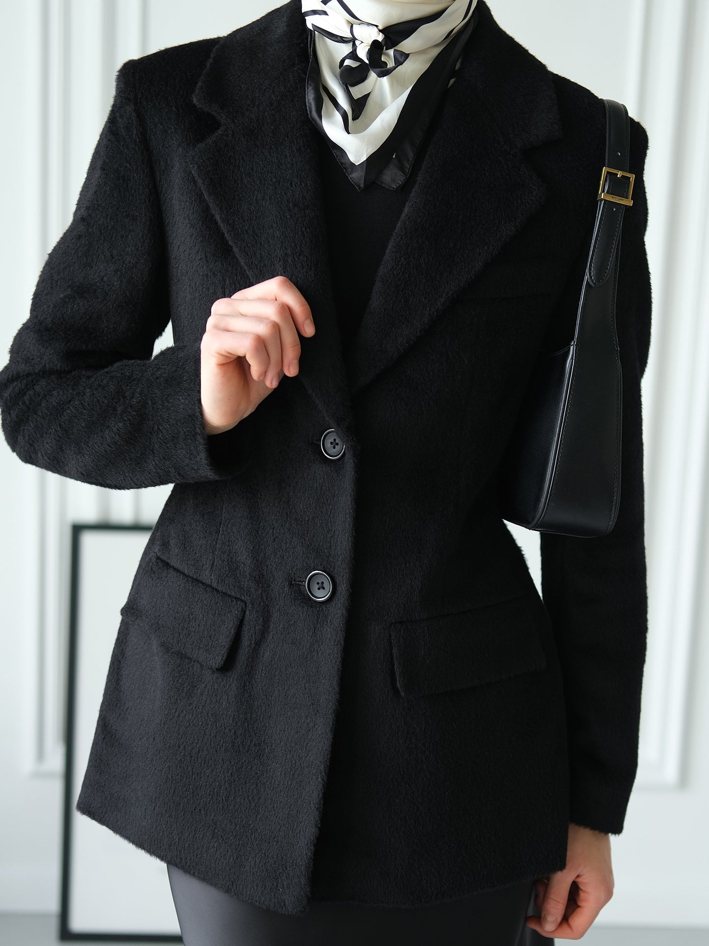 Tailored Black Wool Blazer