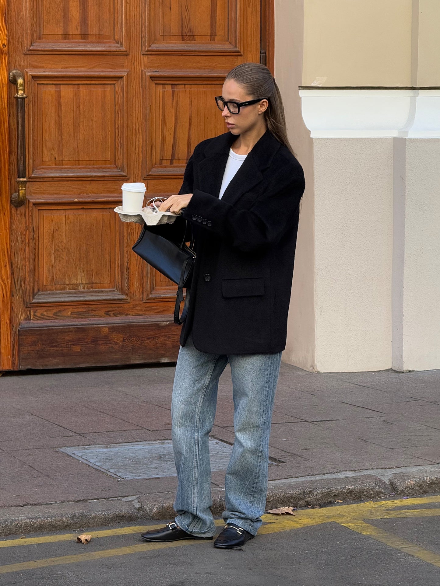 Wool Blazer, Black