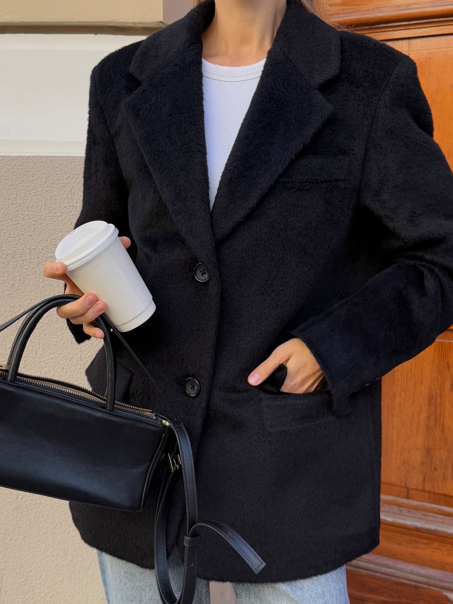 Wool Blazer, Black