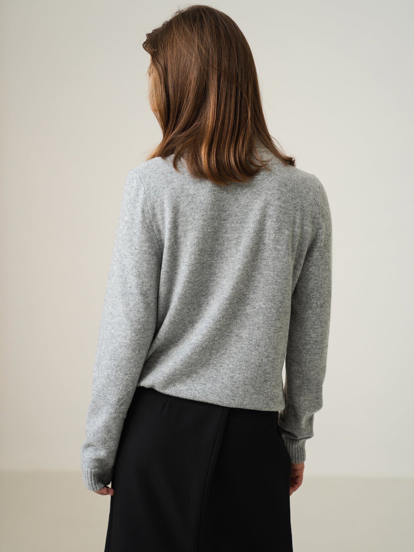 Merino Wool & Cashmere Turtleneck, Grey