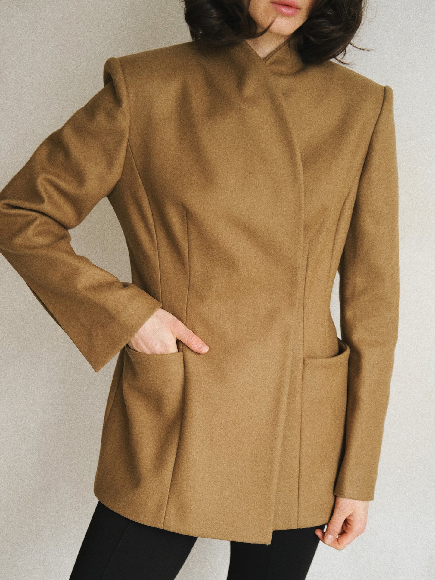 Fitted Camel Wool Jacket