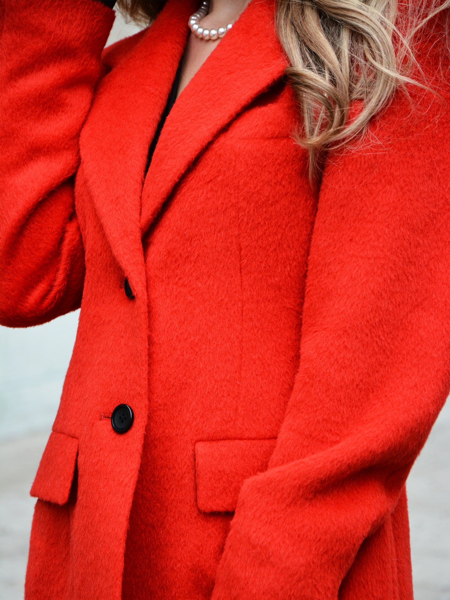 Tailored Red Mohair Blazer