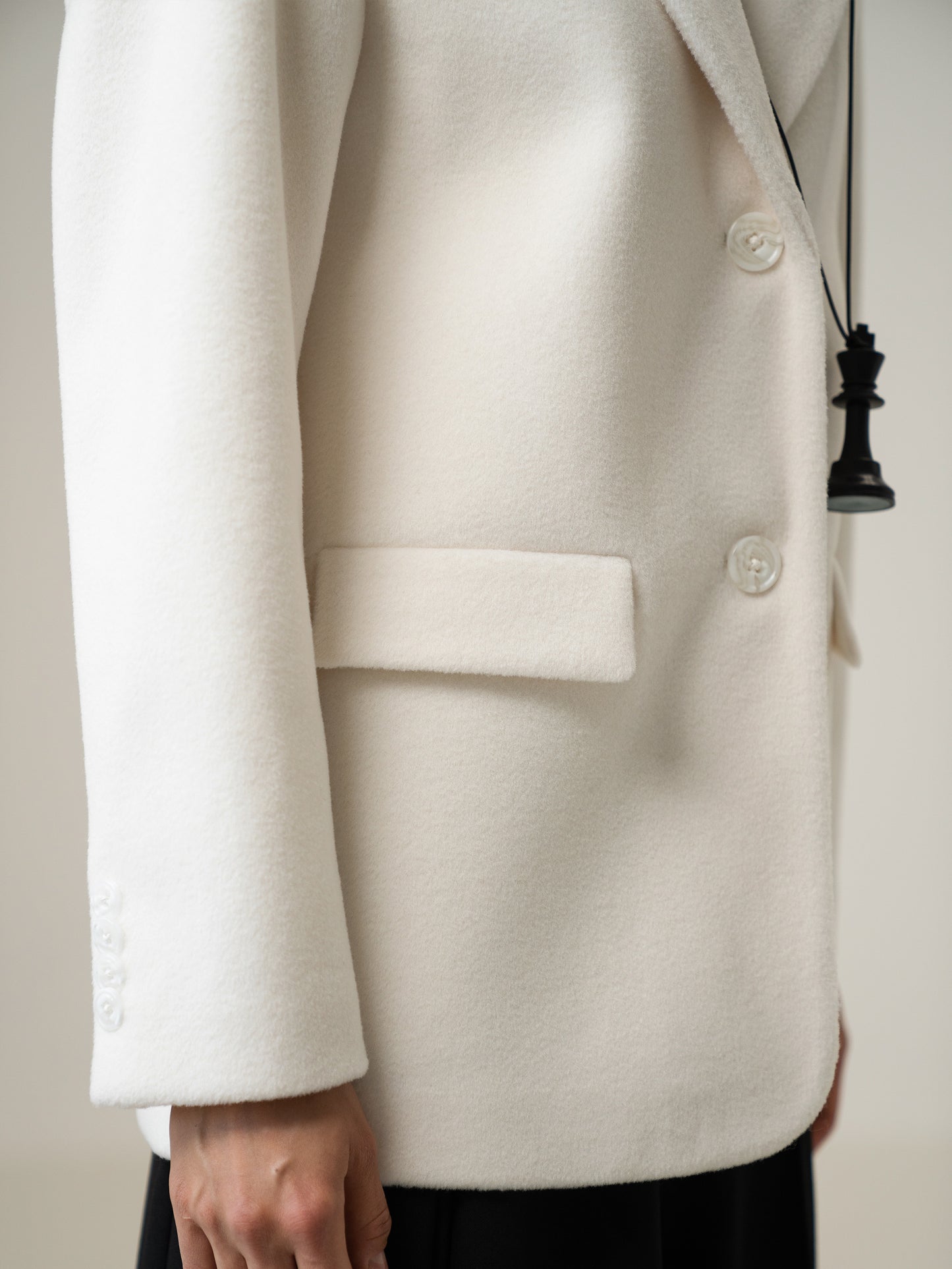 Wool Blazer, Ivory