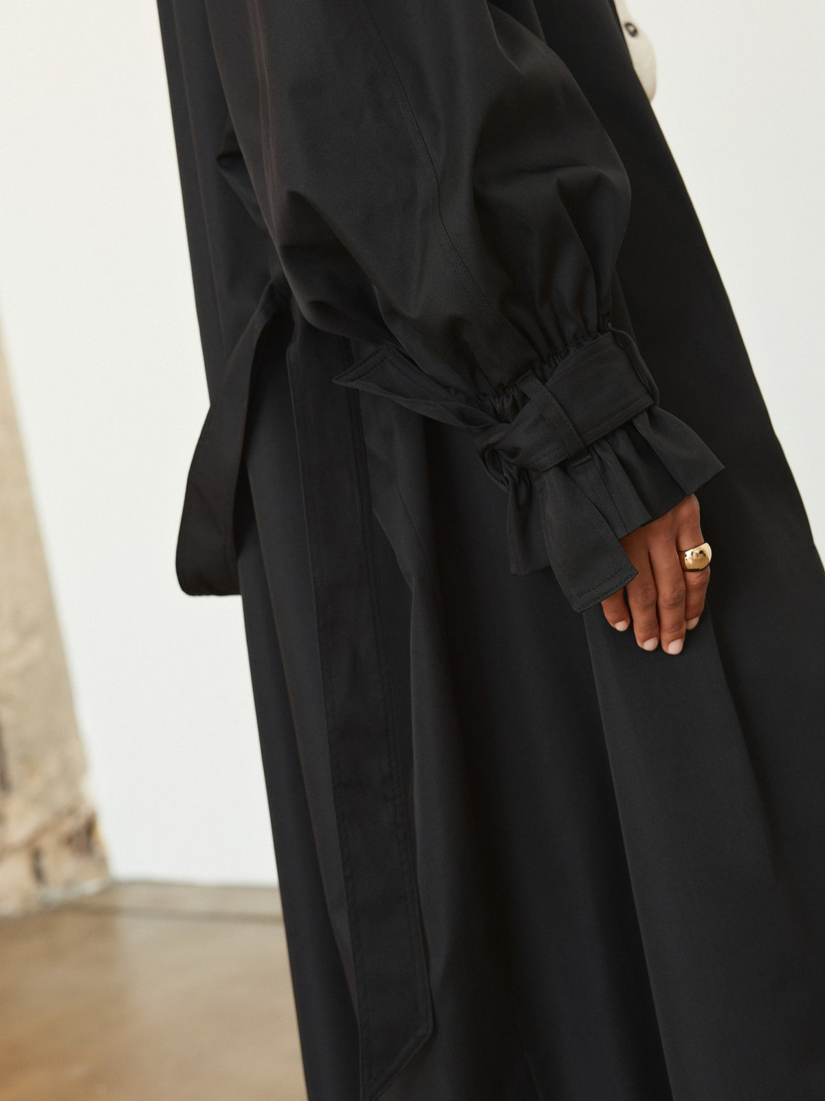 CHÉLIE long black oversized trench coat