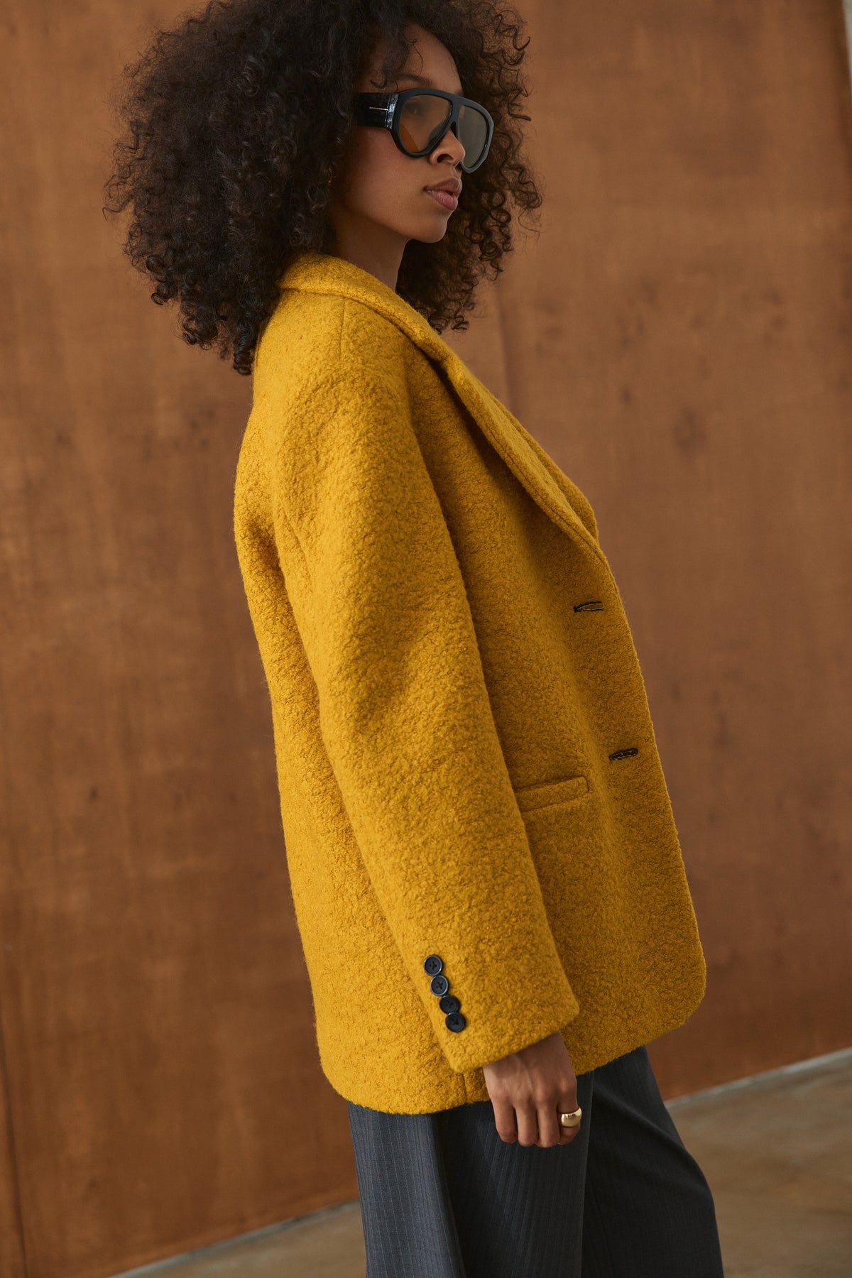 CHÉLIE mustard wool coat-jacket
