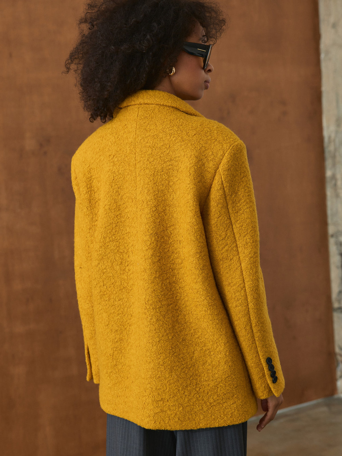 CHÉLIE mustard wool coat-jacket